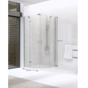Oblý sprchovací kút dverový DEEP 80x80 cm