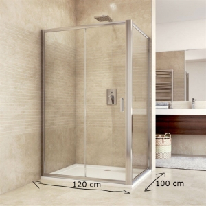 Sprchovací kút  Mistica, obdĺžnik, 120x100x190 cm, zasúvacie dvere, chróm ALU