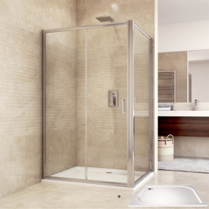 Sprchový set: sprchovací kút 120x80x190 cm chróm ALU, sklo Chinchilla, liata vanička CK85424HM