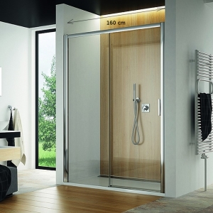 Top-Line bezbariérové posuvné jednodielne sprchové dvere s pevnou stenou v rovine Tbfs2 SanSwiss 190x160 cm
