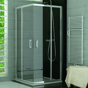 Top-Line rohový sprchový kút s dvojkrídlovými dverami Ted2 SanSwiss 190x75 cm
