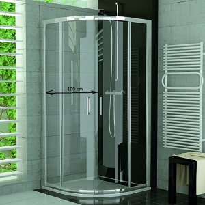 Top-Line štvrťkruhový sprchový kút s dvojkrídlovými dverami Ter SanSwiss 190x100 cm