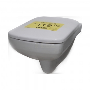 Závesné WC pravouhlé Rimfree  vrátane sedátka s automatickým sklápaním kovové závesy Nova Pro