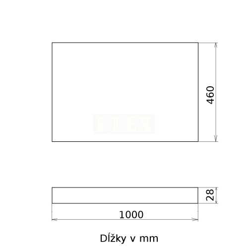 Doska pod umývadlo 100 cm rozmery