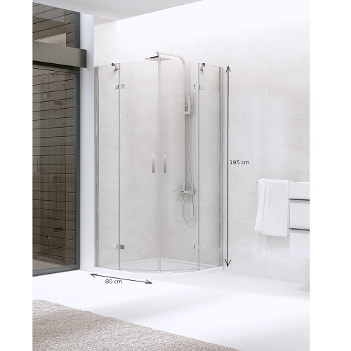 Oblý sprchovací kút dverový DEEP 80x80cm