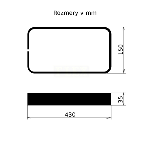 Podpera pod dosku Dizzy 43x15 rozmery